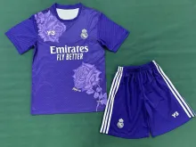 24-25 Real Madrid Y3 Purple 1:1 Kids Soccer Jersey
