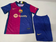 24-25  Barcelona Home  Kids Kits Soccer Jersey