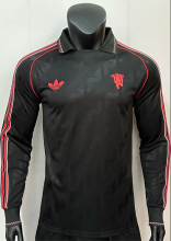 Manchester United Fans Long Sleeve Retro  Soccer Jersey