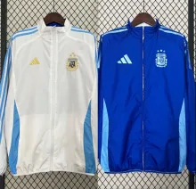 24-25 Argentina Checkered Fabric Embroidered Double-Sided Windbreaker
