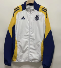 24-25 Real Madrid White Single-Sided Embroidered Windbreaker