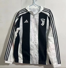 24-25 Juventus Black And White Double-Sided Silicone Windbreaker