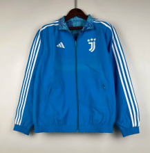 23-24  Juventus Blue Silicone Double-Sided Windbreaker