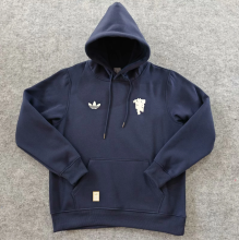 24-25 Manchester United Player Edition Fleece Hoodie Blue