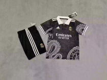 23-24 Real Madrid Chinese Loong Black Kids Kits  1:1 Quality Soccer Jersey