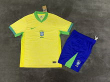 24-25  Brazil Home Adult Kits  1:1 Quality  Soccer Jersey （成人套装） ﻿ ﻿