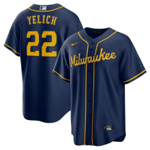 Milwaukee Brewers #22 YELICH   Dark Blue  Jersey  （五件起批）