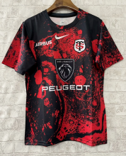 24-25   Toulouse Home  Red  Rugby  jersey