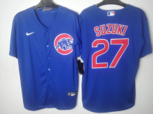 Chicago Cubs  #27  SUZUKI   Blue   Jersey  （五件起批）