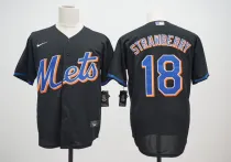 New York Mets  #18  STRAWBERRY   Black   Jersey  （五件起批）