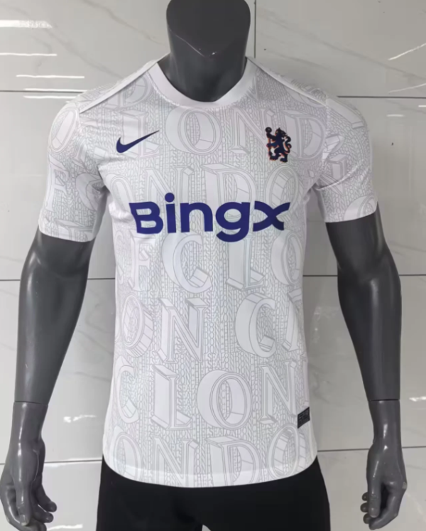 25-26  Chelsea  Pre Match White Training Uniform  Fans Version 1:1 Quality Soccer Jersey