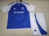 25-26  Cruzeiro Home Blue Kids   1:1 Quality Soccer Jersey