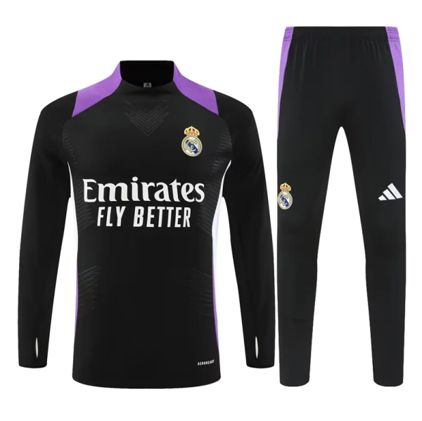 25-26 Real Madrid Training  Light Black Paired With Purple Player  1:1 Quality Training Jersey