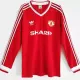 1986 Man Utd Home Long Sleeve Retro Soccer Jersey