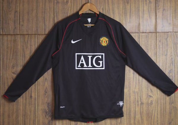 2007-2008 Man Utd Third Long SleevesRetro Soccer Jersey