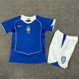2004 Brazil Away Retro Kids Soccer Jersey