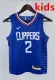 2023 Clippers LEONARD #2 Blue Top Quality Hot Pressing Kids NBA Jersey