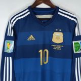 2014 Argentina Away Long Sleeve Retro Soccer Jersey