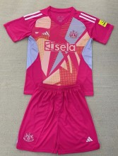 24-25 Newcastle Pink Goalkeeper Kids Soccer Jersey
