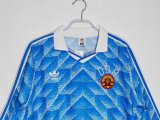 1988 Germany Away Blue Long sleeves Retro Soccer Jersey