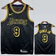 Lakers JAMES JR. #9 Black Top Quality Hot Pressing NBA Jersey
