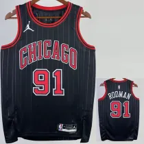 22-23 BULLS RODMAN #91 Black Top Quality Hot Pressing NBA Jersey (Trapeze Edition)