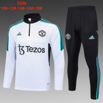23-24 Man Utd High Quality Kids Half Pull Tracksuit