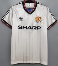 1983 Man Utd Away White Retro Soccer Jersey