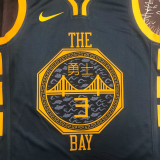 2018 WARRIORS POOL #3 Black Gray Top Quality Hot Pressing NBA Jersey