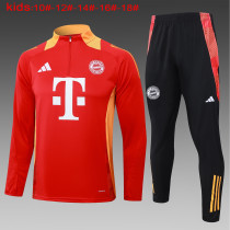 24-25 Bayern High Quality Kids Half Pull Tracksuit 24-25 Bayern High Quality Kids Half Pull Tracksuit