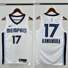 23-24 GRIZZLIES KAWAMURA #17 White Top Quality Hot Pressing NBA Jersey