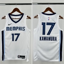 23-24 GRIZZLIES KAWAMURA #17 White Top Quality Hot Pressing NBA Jersey 23-24 GRIZZLIES KAWAMURA #17 White Top Quality Hot Pressing NBA Jersey