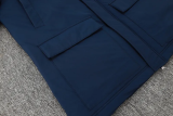 24-25 Dortmund Royal Blue Hooded Windbreaker Fabric Cotton Coat