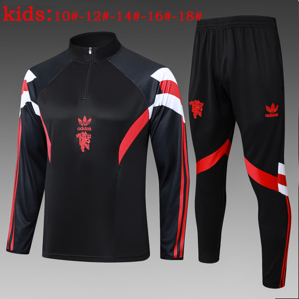 25-26 Man Utd High Quality Kids Half Pull Tracksuit