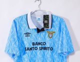 1991-1992 Lazio Home Retro Blue Soccer Jersey