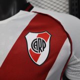 25-26 River Plate Home Player Version Soccer Jersey*带广告