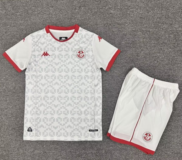 25-26 Tunisia Away Kids Soccer Jersey