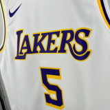22-23 Lakers AYTON #5 White Top Quality Hot Pressing NBA Jersey(圆领)