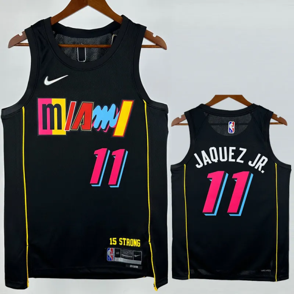 21-22 HEAT JAQUEZ JR. #11 Black City Edition Top Quality Hot Pressing NBA Jersey (圆领）