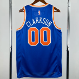 22-23 KNICKS CLARKSON #00 Blue Top Quality Hot Pressing NBA Jersey
