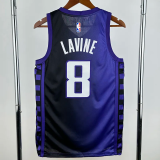 23-24 Kings LAVINE #8 Purple Top Quality Hot Pressing NBA Jersey (Trapeze Edition)飞人版
