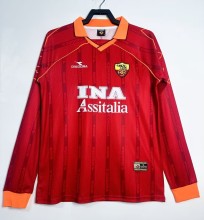 1999-2000 Roma Home Long Sleeve Retro Soccer Jersey