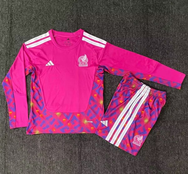 25-26 Mexico Goalkeeper Long Sleeve Kids Soccer Jersey (长袖)