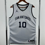 25-26 SA Spurs SOCHAN #10 Grey Top Quality Hot Pressing NBA Jersey