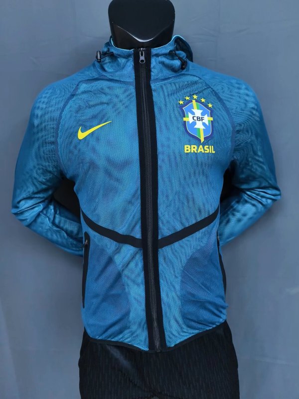 2026 Brazil Blue Pre-Competition Training Windbreaker