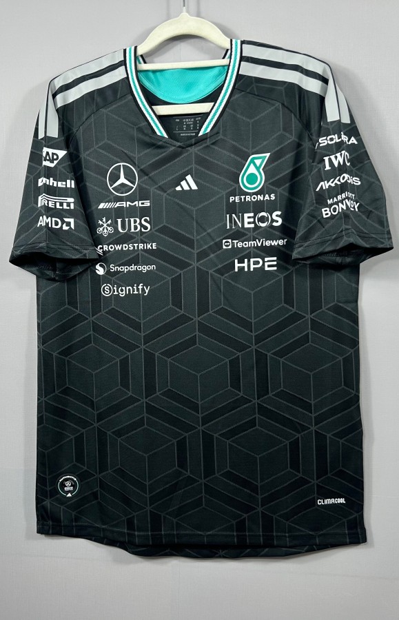 2026 F1 Benz New Pattern Short Sleeve Racing Suit
