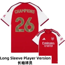 26-27 ARS Home CHAMPIONS # 26 Long Sleeve Player Version Soccer Jersey (长袖球员) 26-27 ARS Home CHAMPIONS # 26 Long Sleeve Player Version Soccer Jersey (长袖球员)