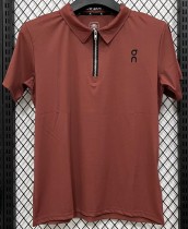 2026 ON Red-brown High Quality Half Pull T-Shirt 2026 ON Red-brown High Quality Half Pull T-Shirt