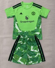 26-27 Man Utd Green Goalkeeper Kids Soccer Jersey