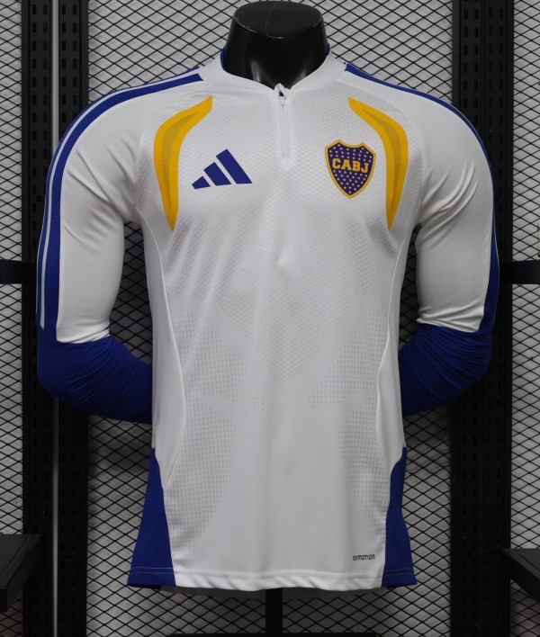 26-27 Boca Juniors White Long Sleeve Player Version Soccer Jersey*长袖球员